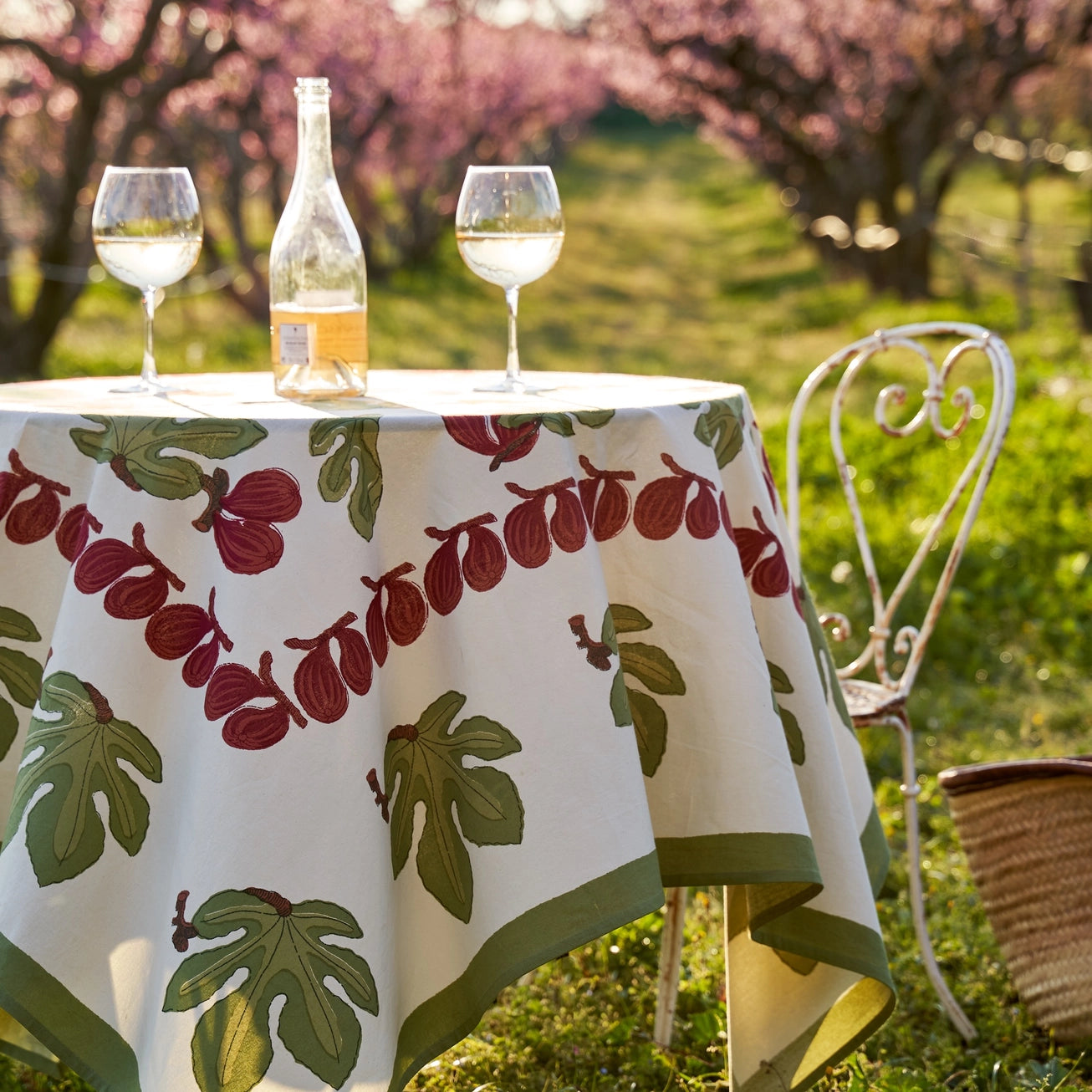 Fig Red & Green French Tablecloth