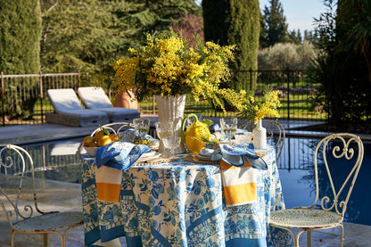 Citron Bleu French Tablecloth 71" x 106"