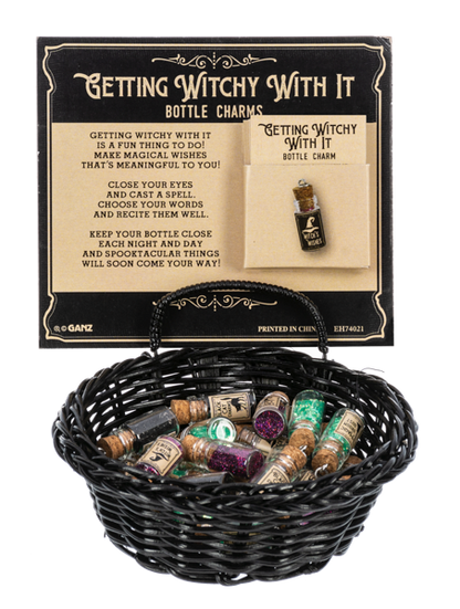 Getting Witchy With It Bottle Charms in a Basket