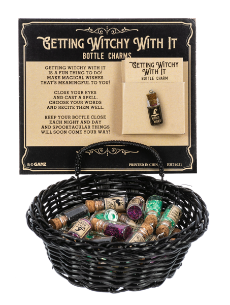 Getting Witchy With It Bottle Charms in a Basket