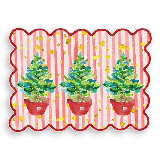 Red Potted Christmas Tree Placemat