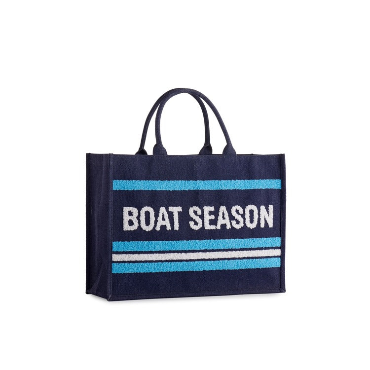 Boat Season Beach Bag , Navy