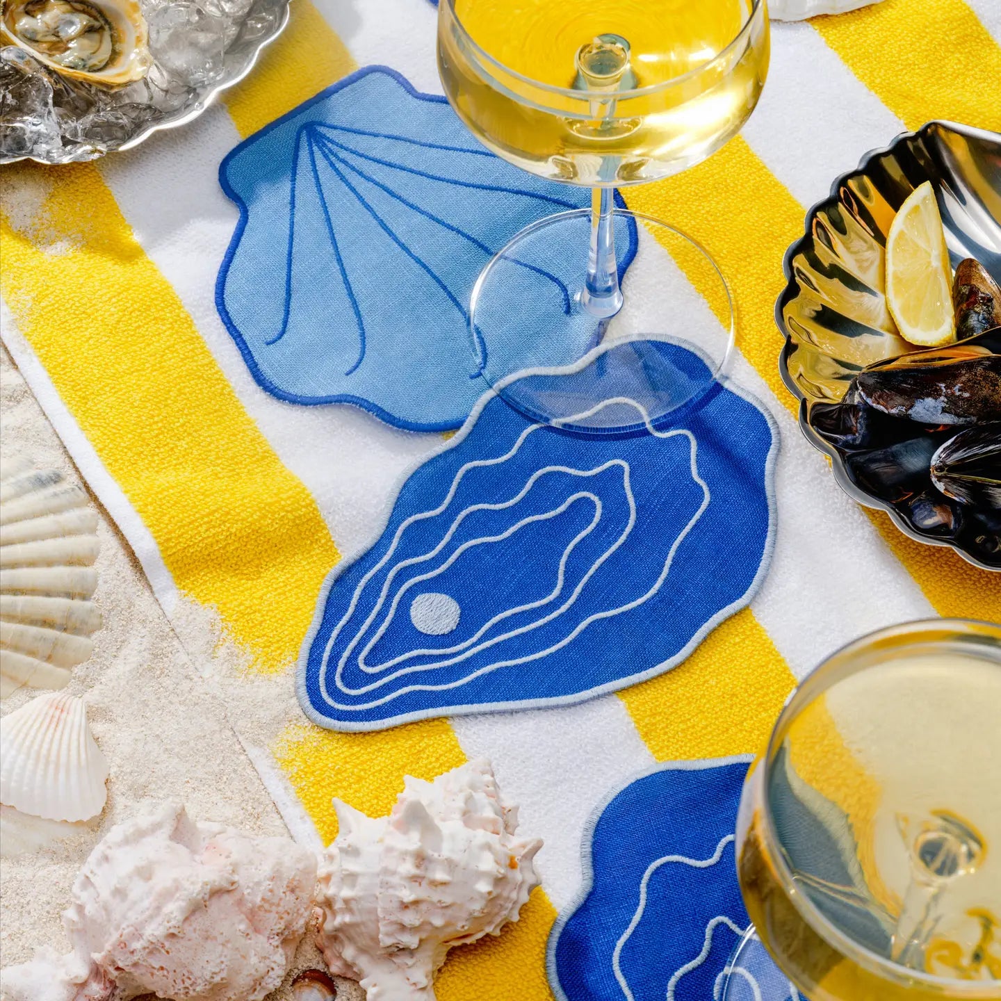 Shell Cocktail Napkins S/4