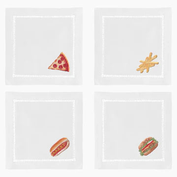 American Food Cocktail Napkins S/4
