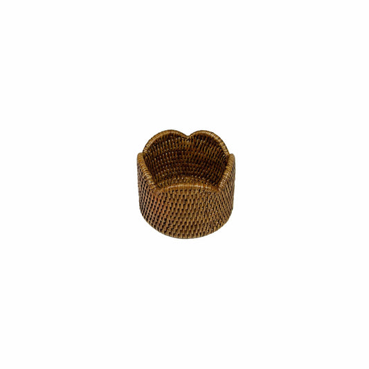 Rattan Scalloped Wine Coaster