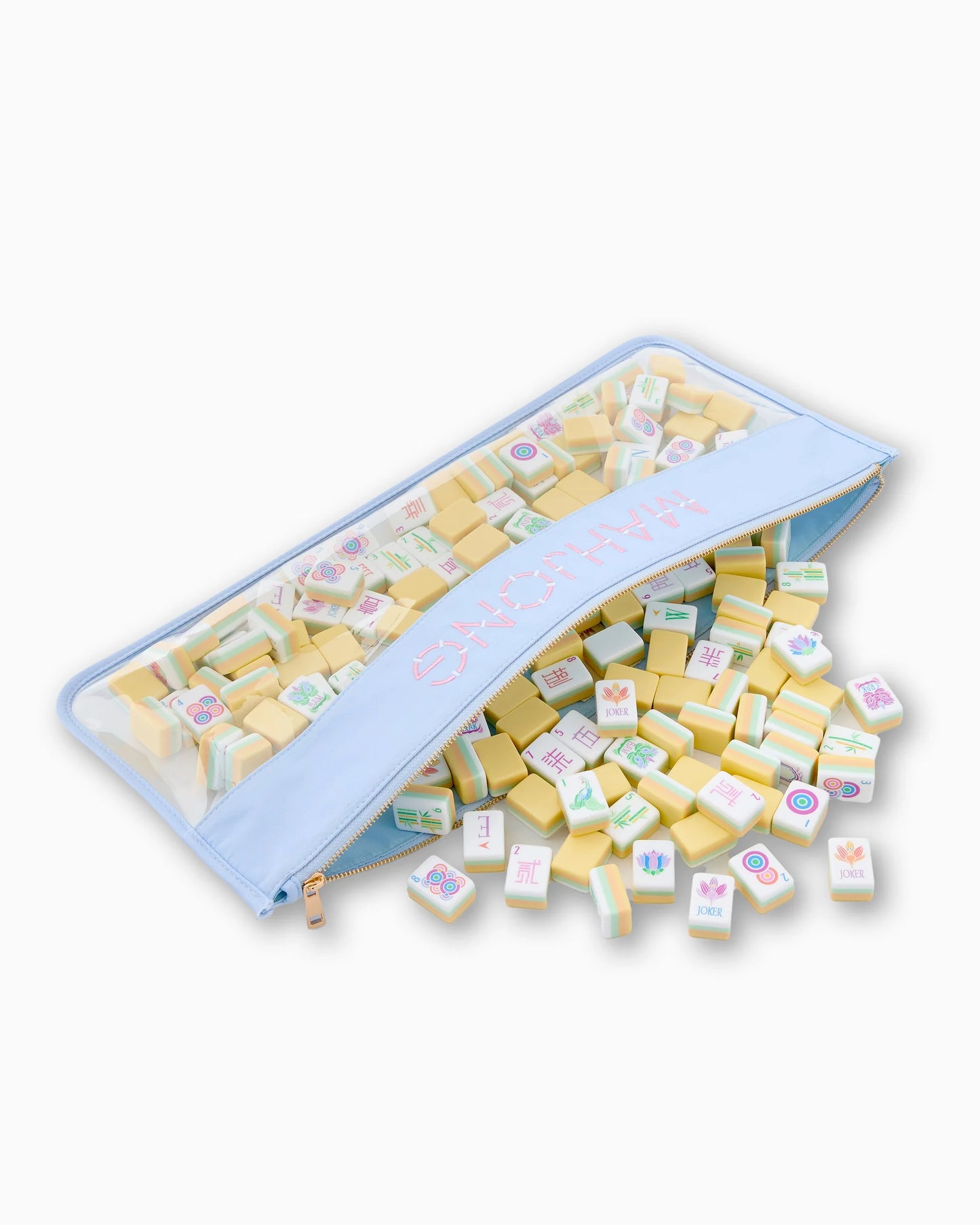 Light Blue Bamboo Mahjong Bag