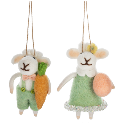 Handcrafted Spring Sheep Figurines