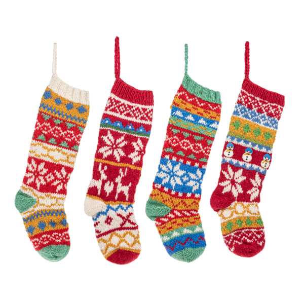 Knitted Happy Multi Color Stockings