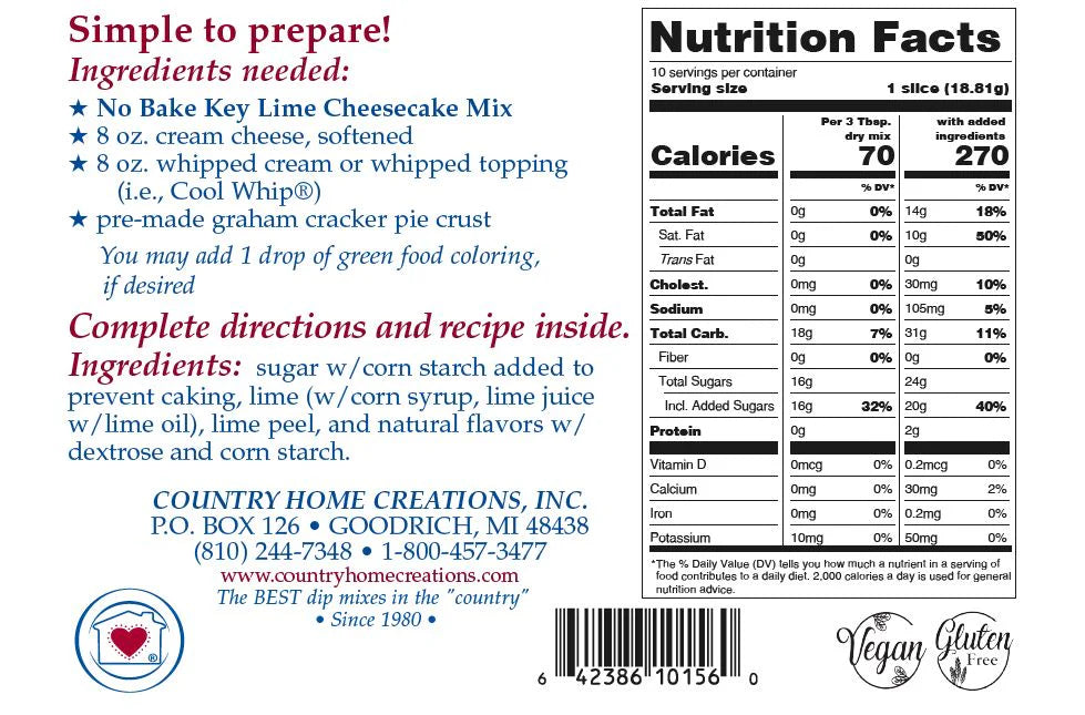 No-Bake Key Lime Cheesecake Mix