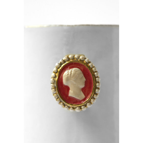 Woman's Head Cameo Ring Cup