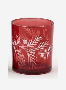 Etched Holly Tumblers S/4