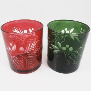 Etched Holly Tumblers S/4