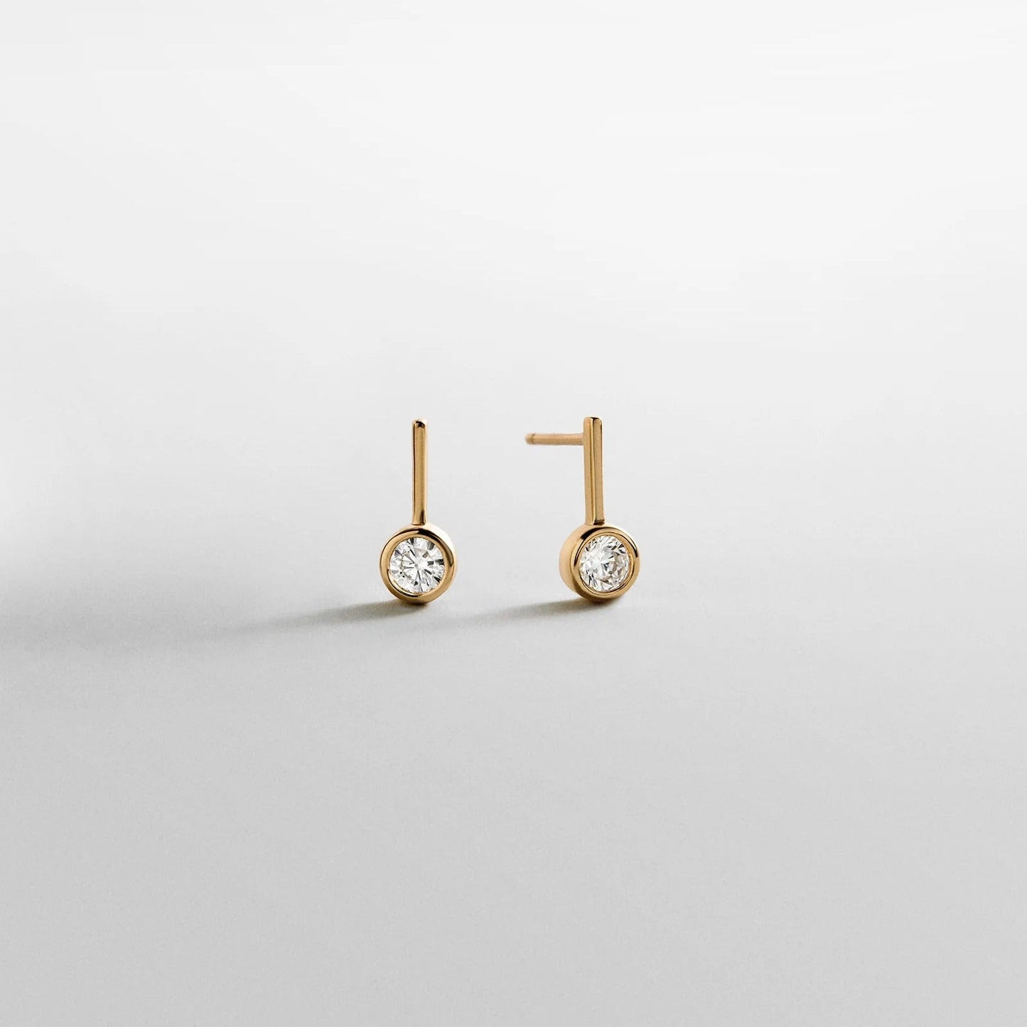 Fallon 14K Gold Bezel Earrings
