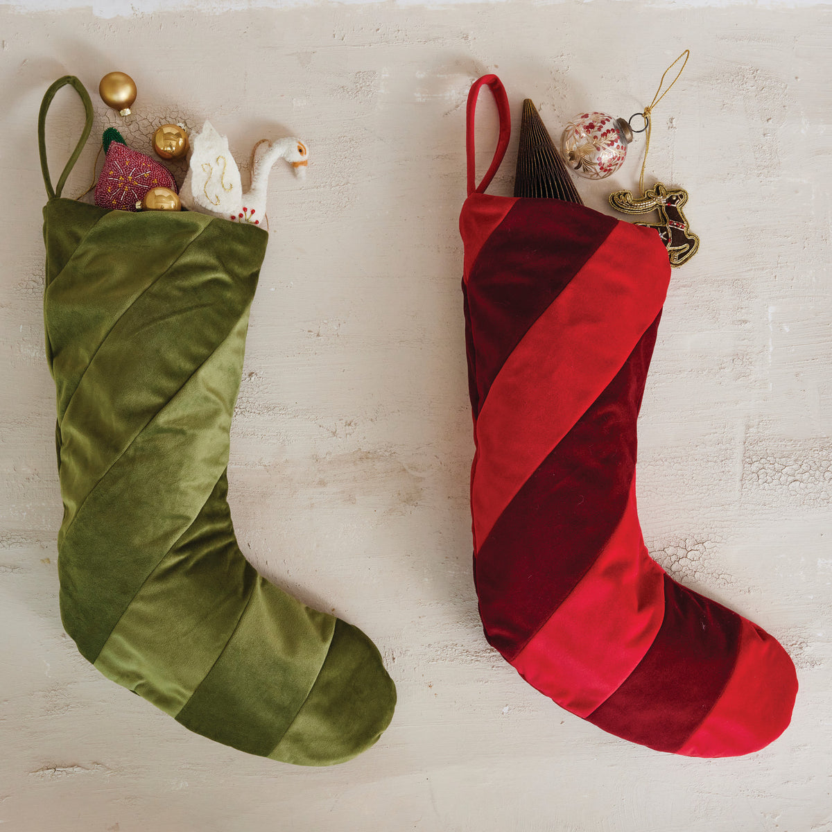 Velvet Striped Stocking